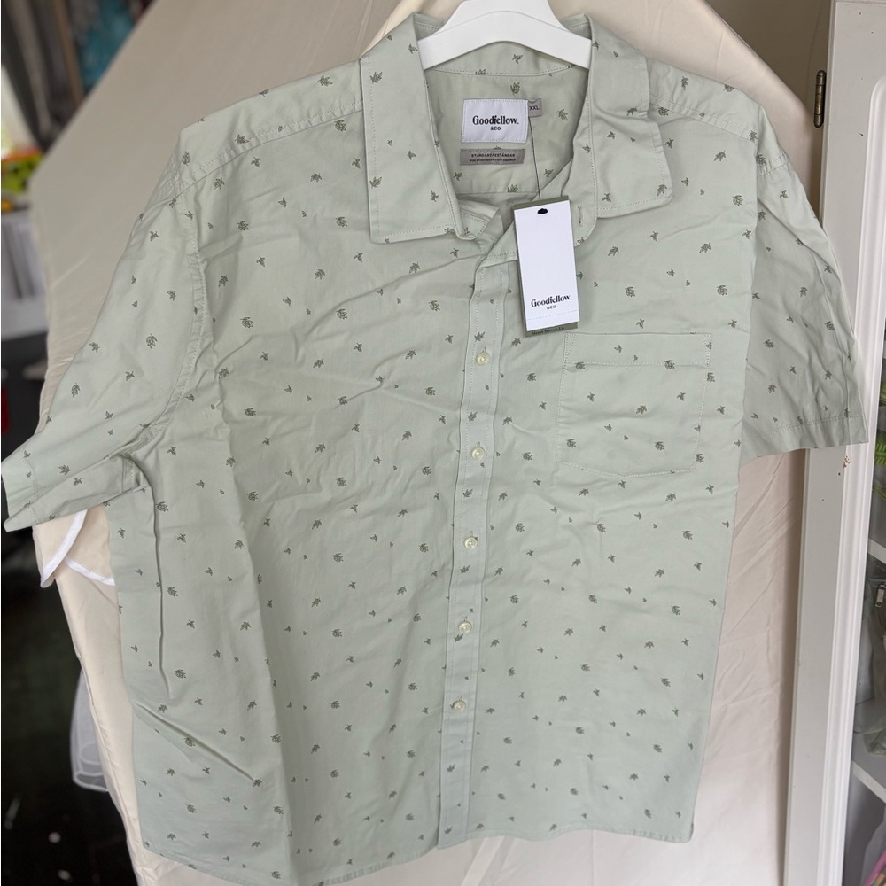 Goodfellow & Co Sage Green Patterned Shirt NWT